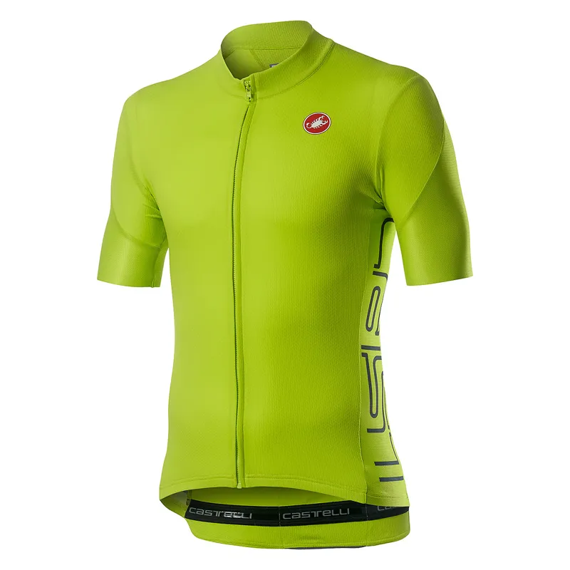 Castelli Entrata V Short Sleeve Jersey - Chartreuse