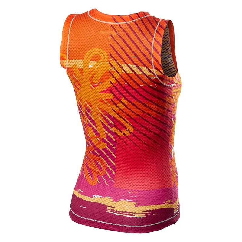 Castelli Pro Mesh Womens Sleeveless Base Layer - Orange Flower-1