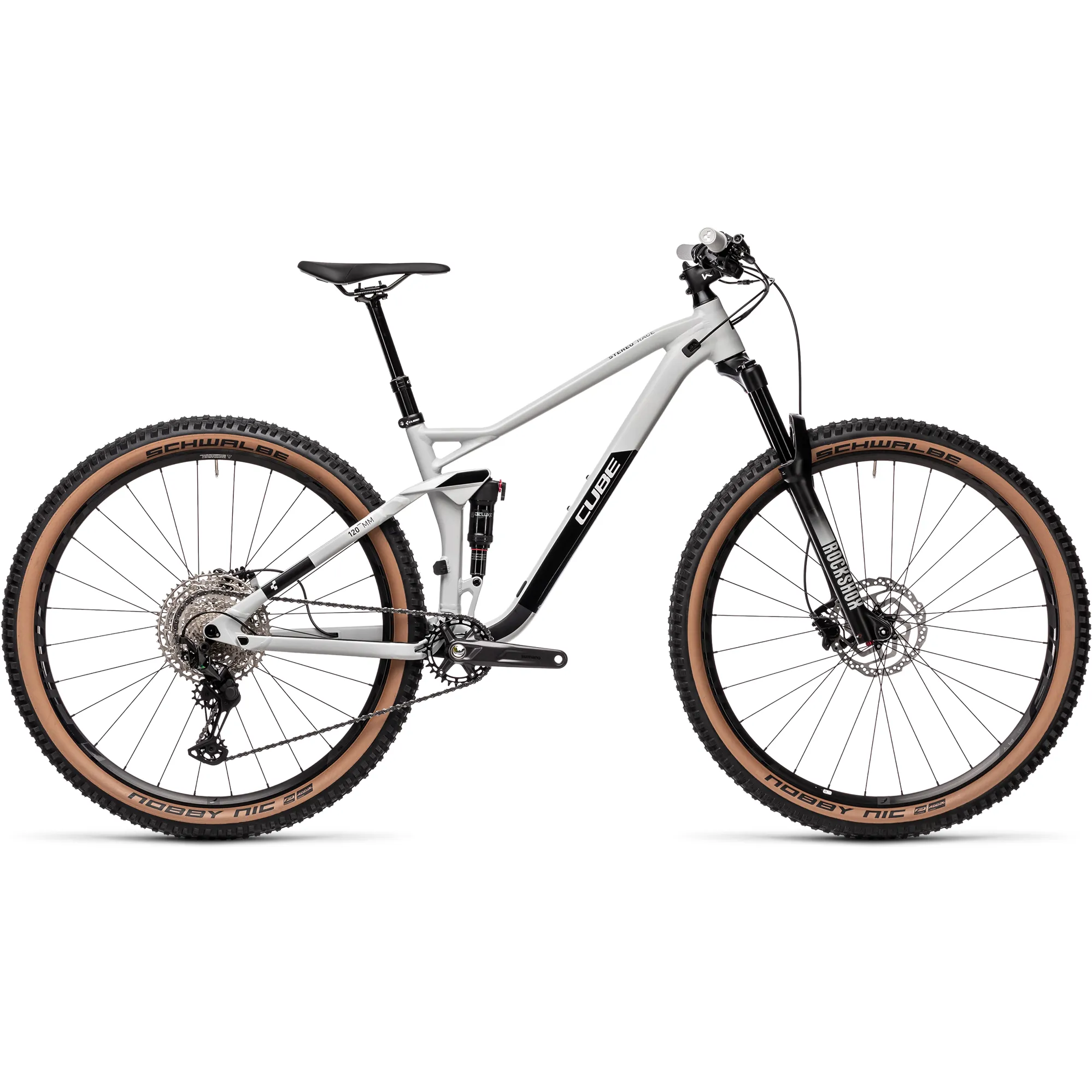 Cube Stereo 120 Race 29er 2021 Full Suspension MTB Light Grey Black