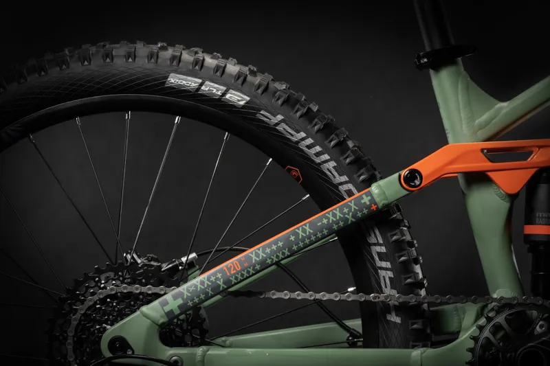 Cube Stereo 240 Pro 2021 Kids Full Suspension MTB - Olive/Orange-3