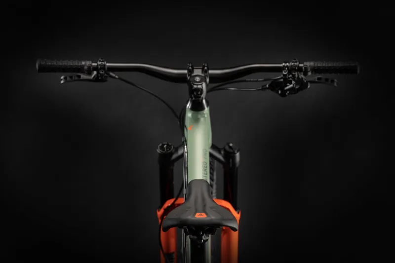Cube Stereo 240 Pro 2021 Kids Full Suspension MTB - Olive/Orange-5