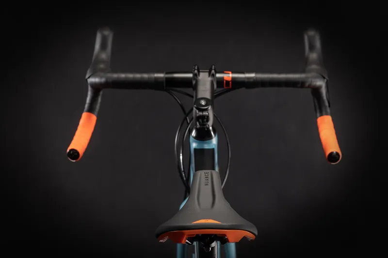 Cube Nuroad Race 2021 Gravel Road Bike - Greyblue/Orange-4