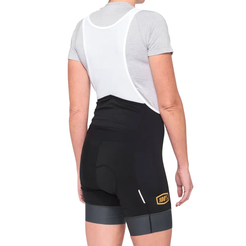 100 Percent Exceeda Women's Bib Shorts - Black /Charcoal-1