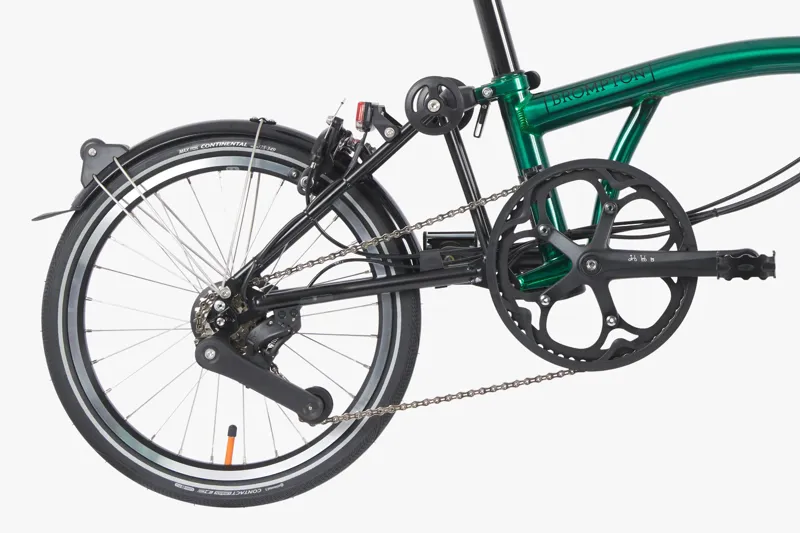 Brompton M4L P Line Urban Mid Electric Folding Bike -  Emerald Green-4