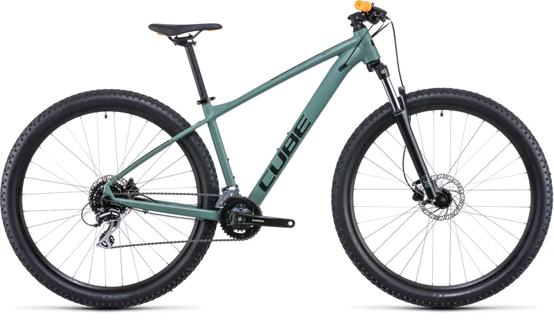 Cube Aim Pro 27.5/29er 2022 Hardtail Mountain Bike - Olive/Orange