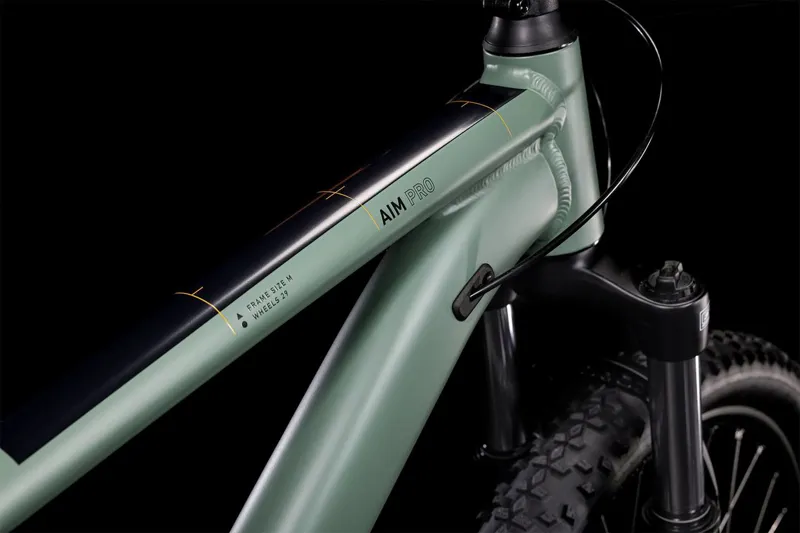 Cube Aim Pro 27.5/29er 2022 Hardtail Mountain Bike - Olive/Orange-2