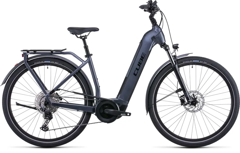 Cube Touring Hybrid Pro 625 Easy Entry 2022 Electric Bike - Grey/Black