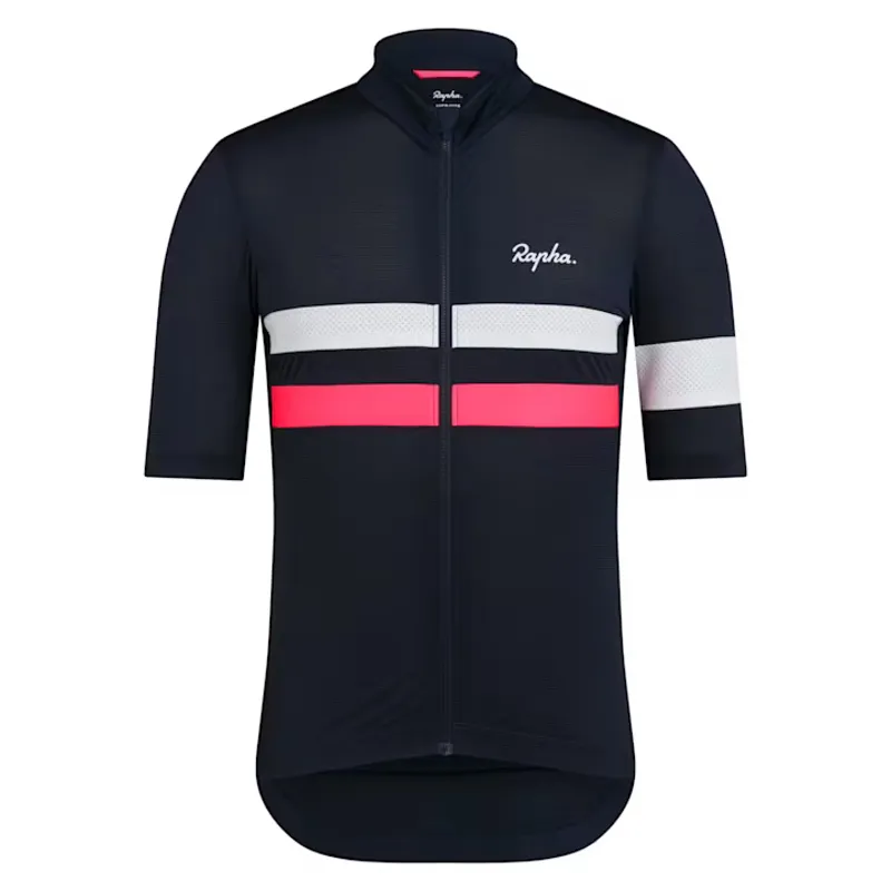 Rapha Brevet Men's Cycling Short Sleeve Jersey - Navy