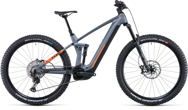Cube Stereo Hybrid 140 HPC SL 29er 2022 Electric MTB - Grey/Orange