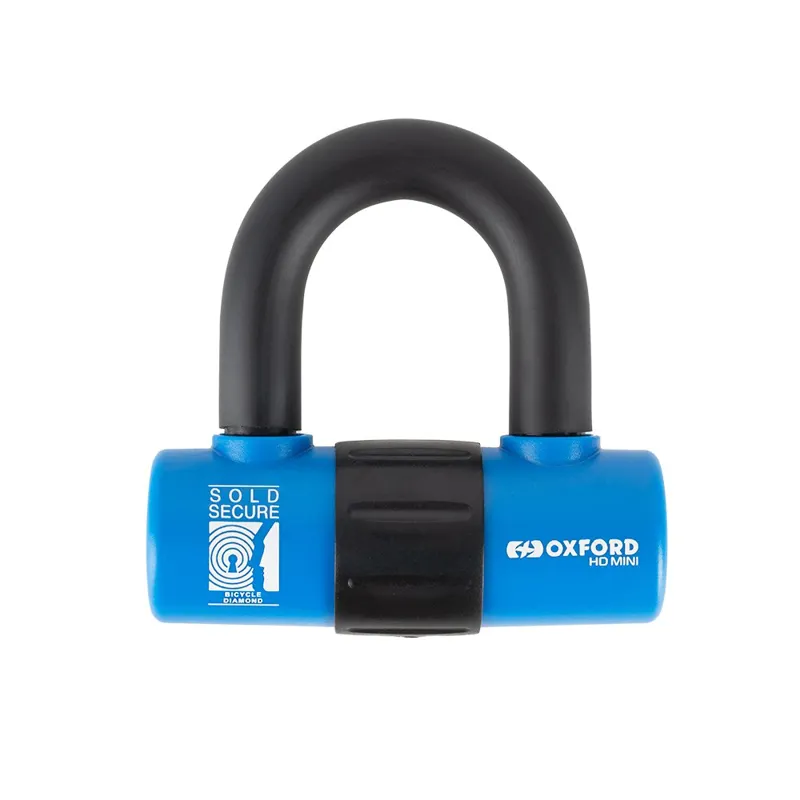 Oxford HD Mini 14mm Mini U- Lock - Sold Secure Diamond - Black/Blue