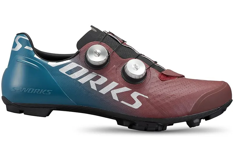 Specialized S Works Recon MTB Shoes Tropical Teal Maroon Silver