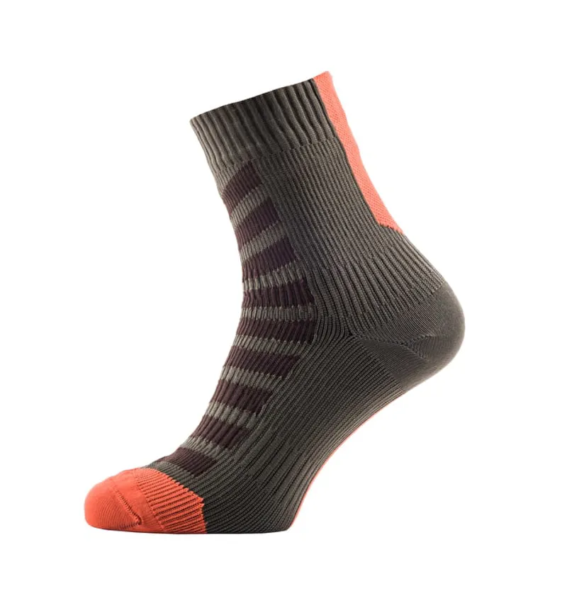 Sealskinz MTB Ankle Socks with Hydrostop - Green/Brown/Orange