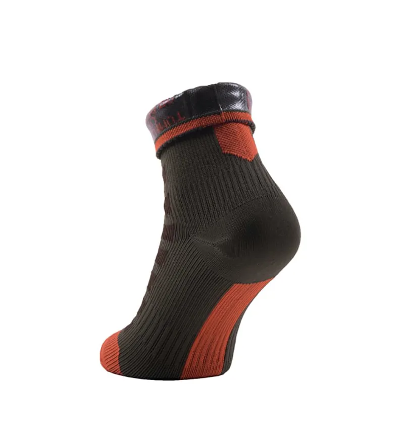 Sealskinz MTB Ankle Socks with Hydrostop - Green/Brown/Orange-2