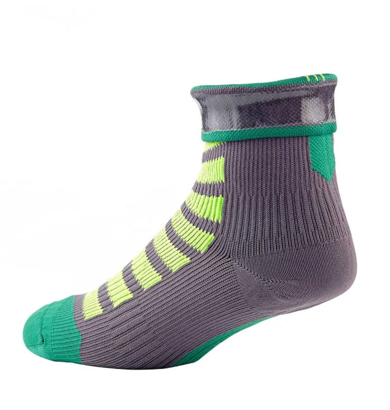 Sealskinz MTB Ankle Socks with Hydrostop - Grey/Green-2