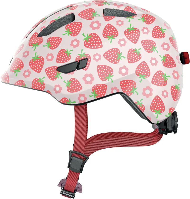 Abus Smiley 3.0 LED Kids Helmet - Rose Strawberry