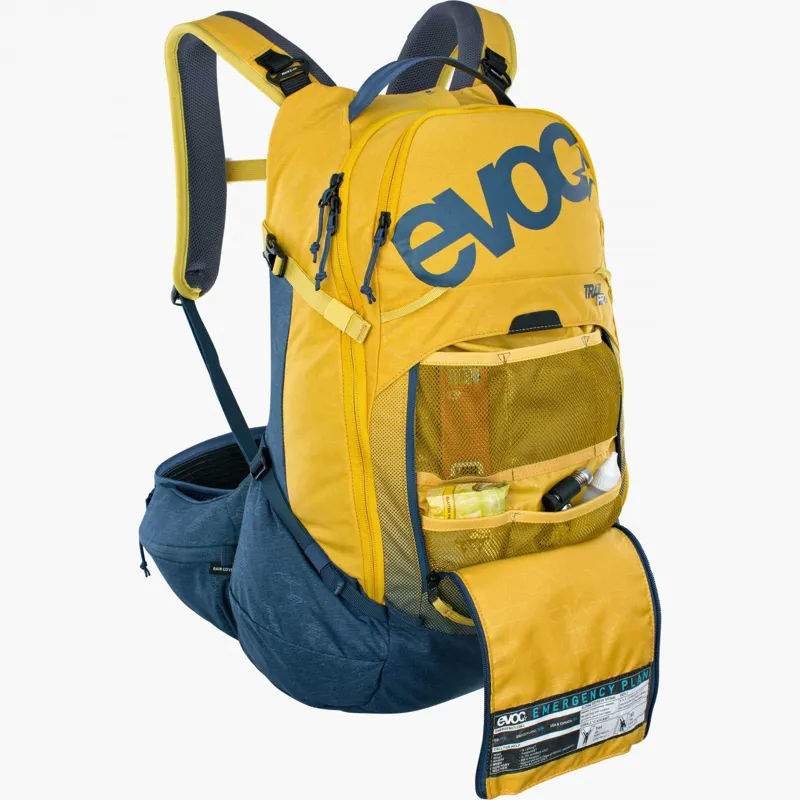 Evoc Trail Pro Protector 26 Litre Backpack - Curry/Denim-6