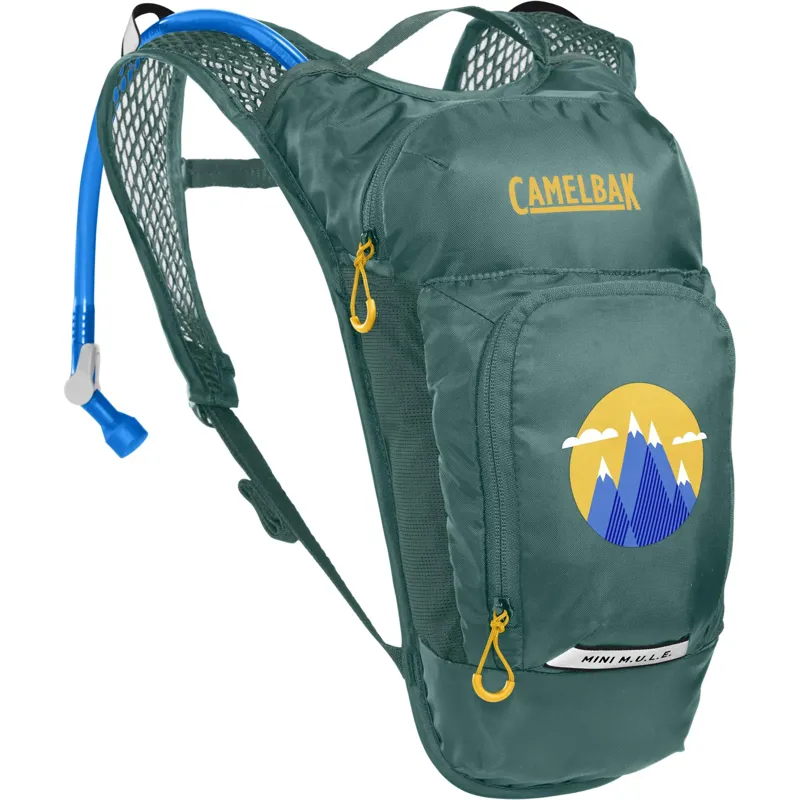 Camelbak Mini MULE 1.5l Reservoir Kids Hydration Pack -Green/Mountains