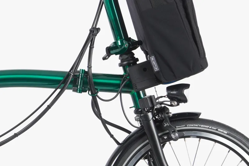 Brompton M4L P Line Urban Mid Electric Folding Bike -  Emerald Green-6