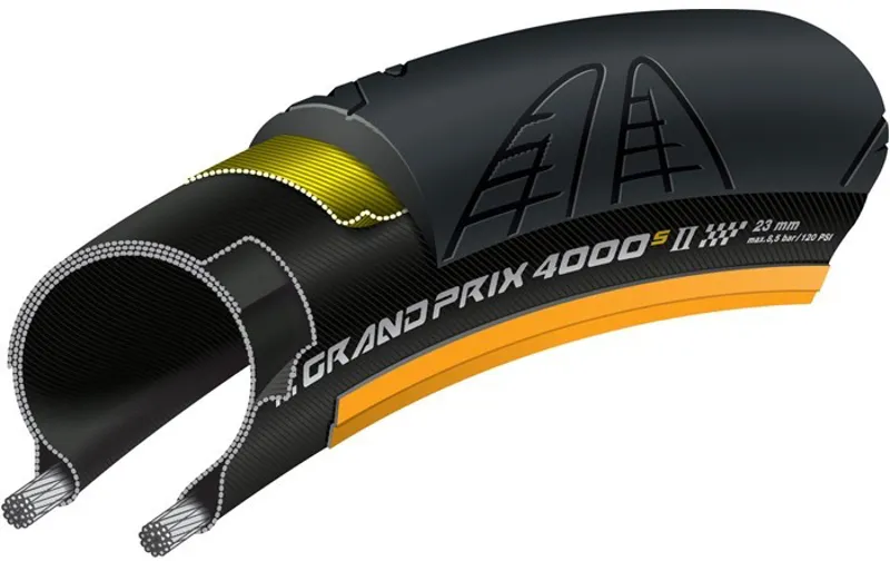 Continental Grand Prix 4000 S II Black Chili Folding Road Tyre 700x23c-1