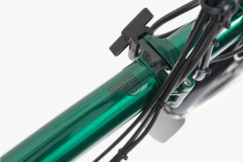 Brompton M4L P Line Urban Mid Electric Folding Bike -  Emerald Green-7