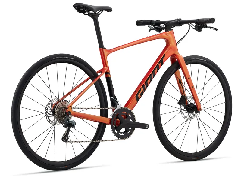 Giant FastRoad Advanced 2 2024 Flat Bar Carbon Road Bike Helios Orange-1