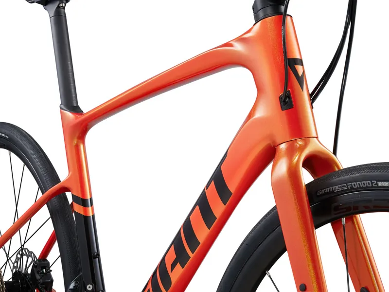 Giant FastRoad Advanced 2 2024 Flat Bar Carbon Road Bike Helios Orange-2