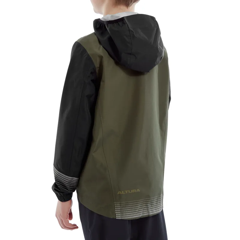 Altura Spark Waterproof Kid's Jacket - Black/Olive-3