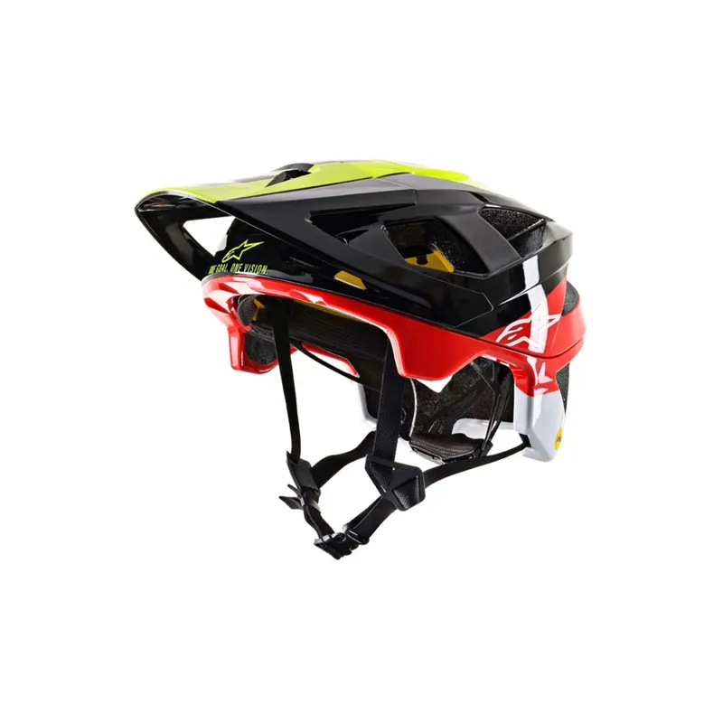 Alpinestars Vector Tech Mips MTB Helmet - Pilot Black/Yellow Fluo/Red