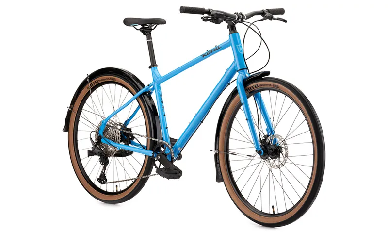 Kona Dew Deluxe 2022 Hybrid Bike - Gloss Azure Blue-1