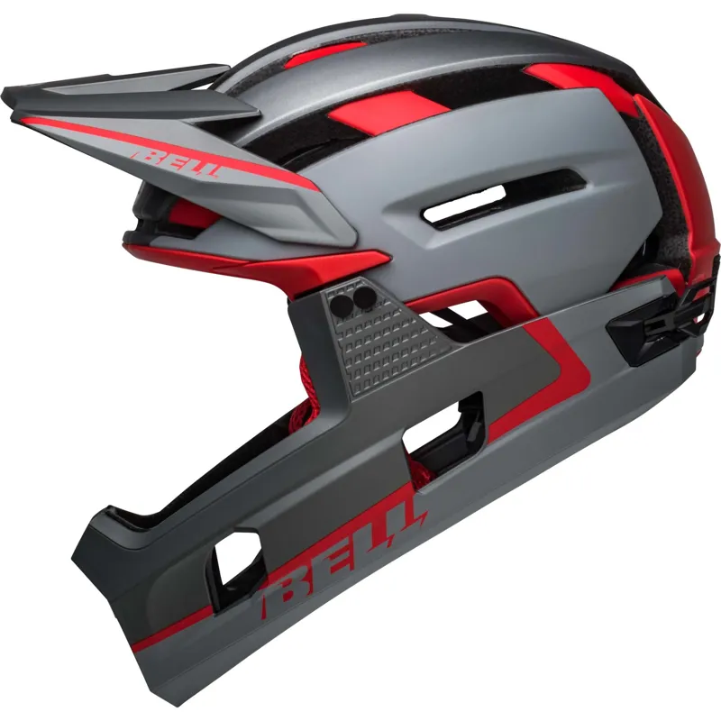 Bell Super Air R MIPS Full Face Helmet - Matt Grey/Red