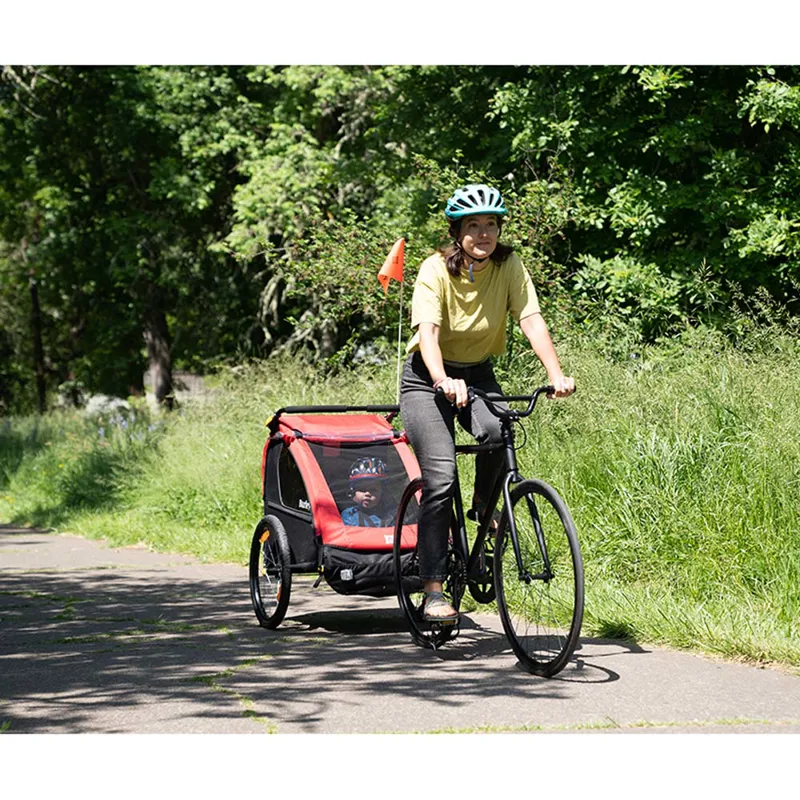 Burley Honey Bee Bike Trailer/Stroller - Red-6