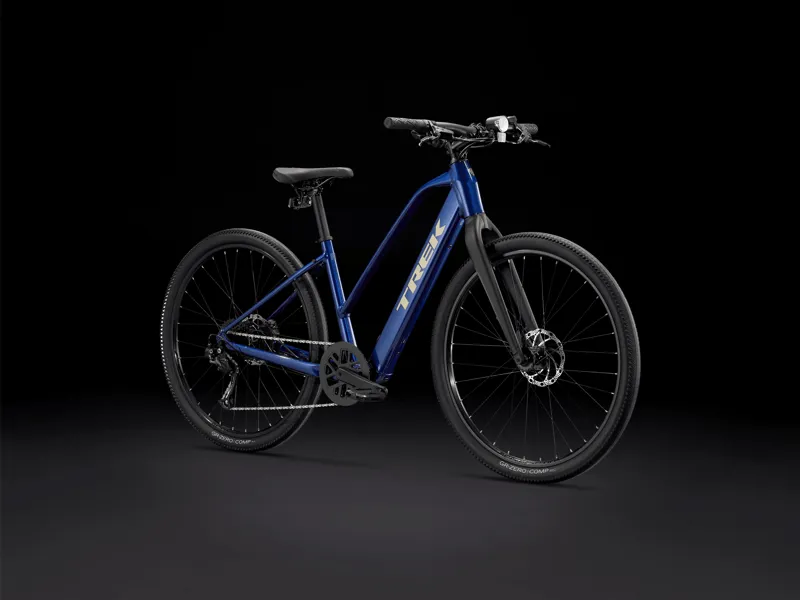 Trek Dual Sport+ 2 Stagger 252 Electric Hybrid Bike - Hex Blue-1