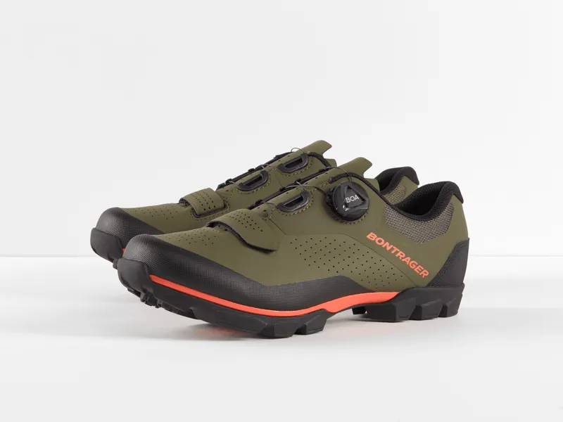 Bontrager Foray MTB Shoes - Olive Grey/Orange-3