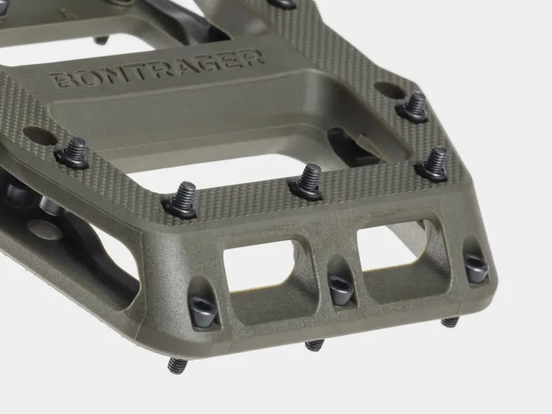 Bontrager Line Elite Flat Pedals - 9/16 - Olive Grey-2