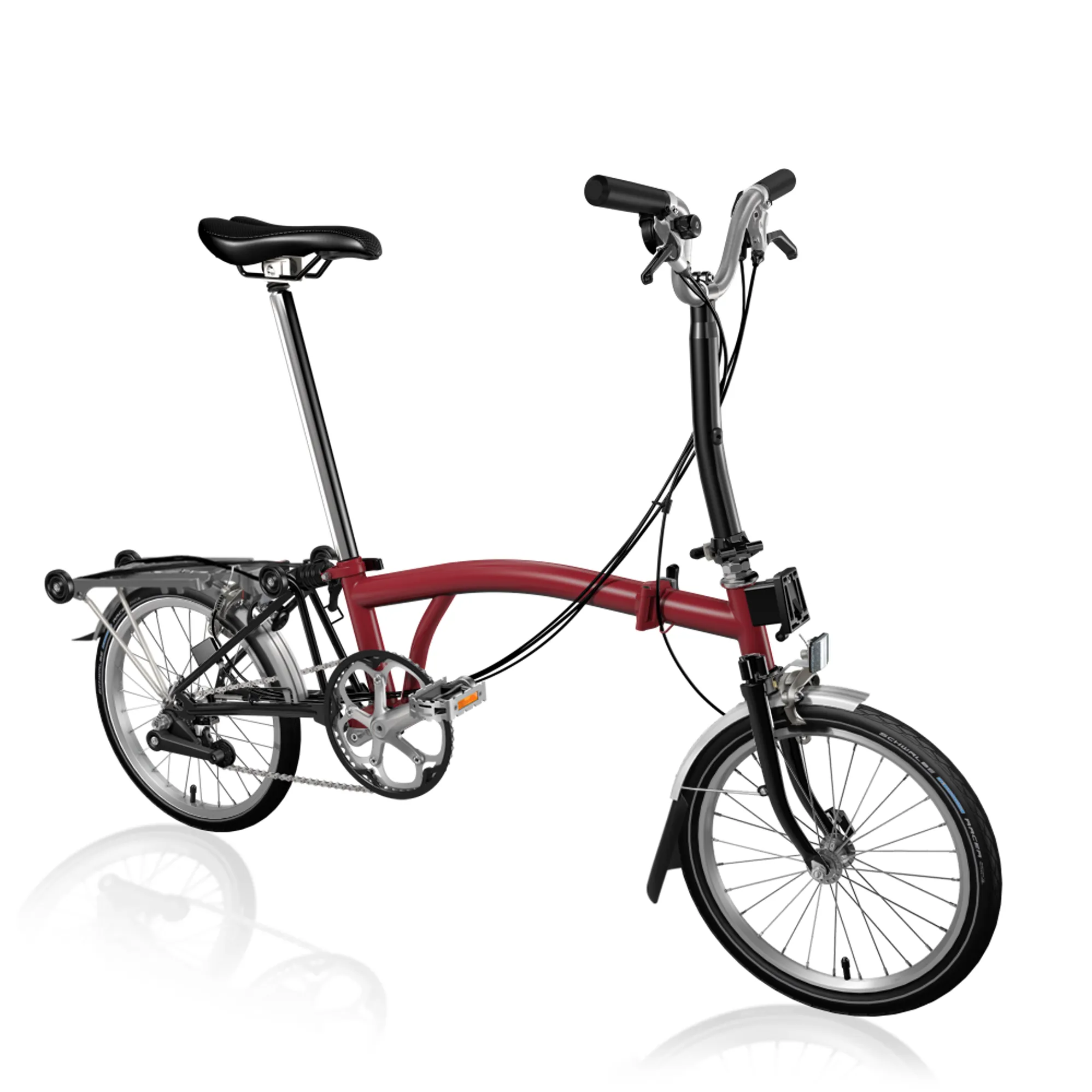 Brompton M6R C-Line Explore Mid 2022 Folding Bike House Red Black