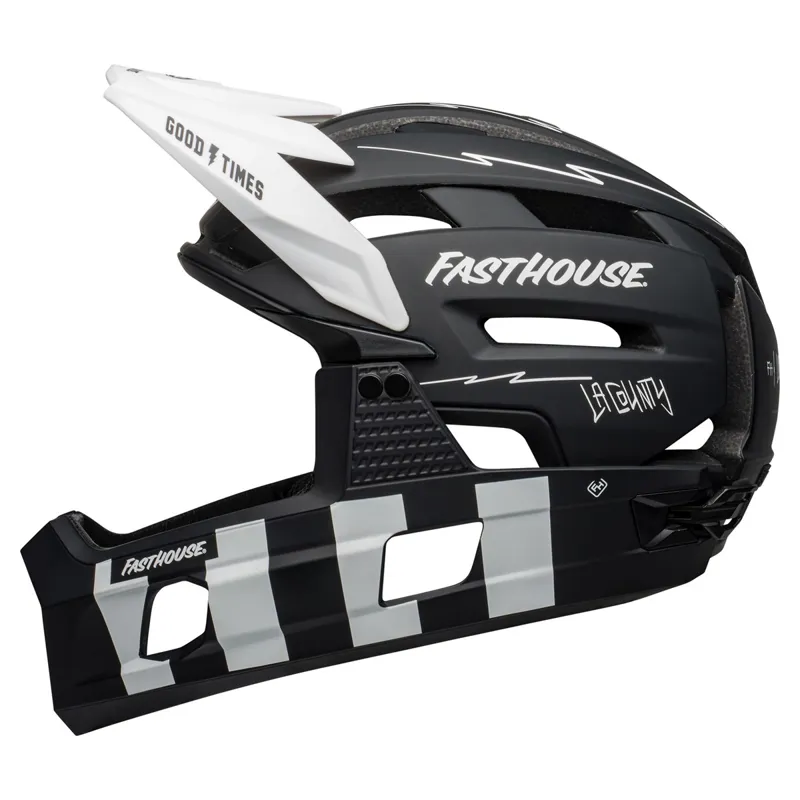 Bell Super Air R Mips Full Face Helmet - Fasthouse Black/White -1