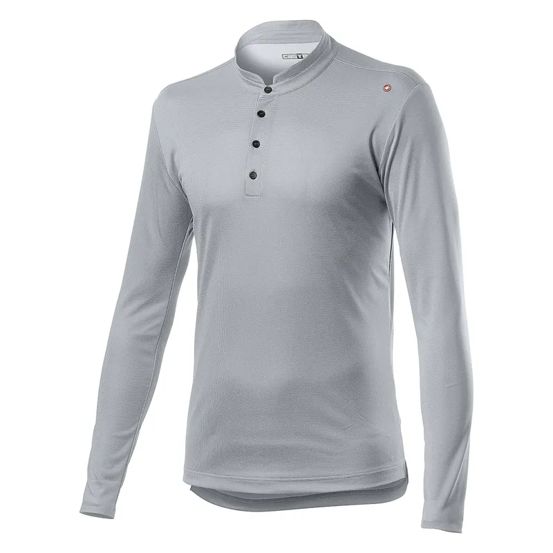 Castelli Tech Henley Long Sleeve Casual Jersey - Silver Grey 