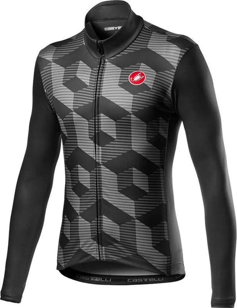 Castelli Cubi FZ Long Sleeve Jersey - Vortex Grey 