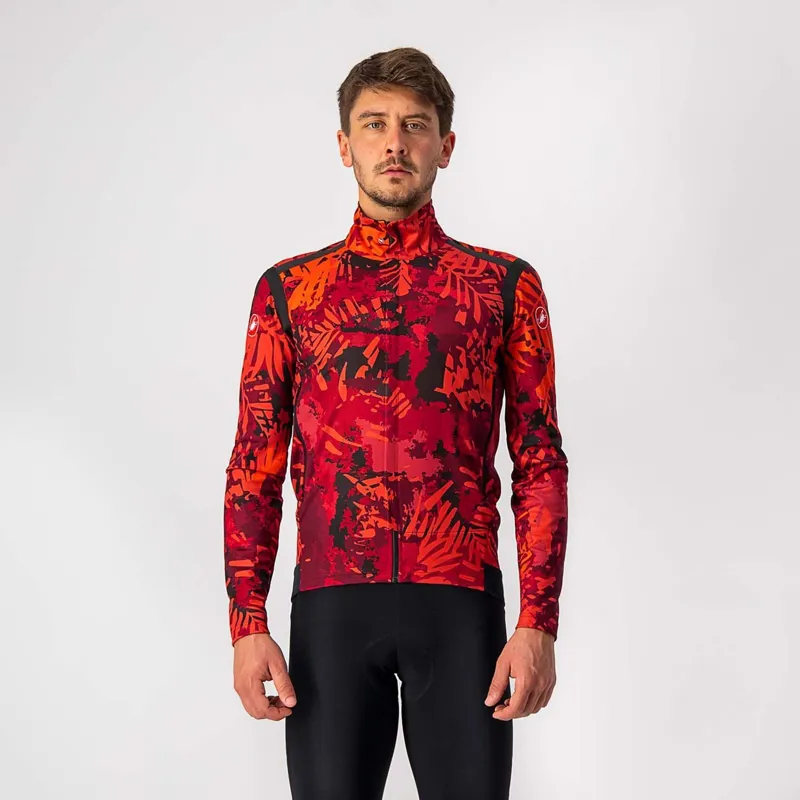 Castelli Perfetto RoS Men's Jacket - Printed/Bordeaux/Pro Red-Black