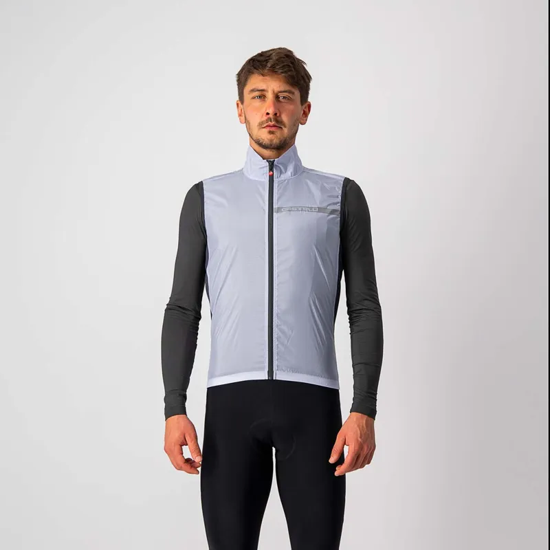 Castelli Squadra Stretch Men's Cycling Vest - Silver Grey/Grey