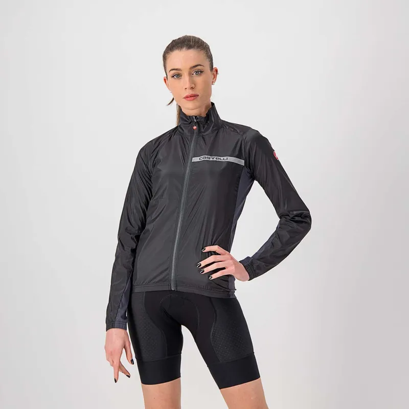 Castelli Squadra Stretch Women's Showerproof Jacket - Black/Grey