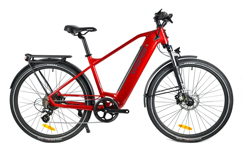 Nearly New 2021 Wisper Wayfarer H9 Hub Crossbar City Electric Bike 18 inch - Red