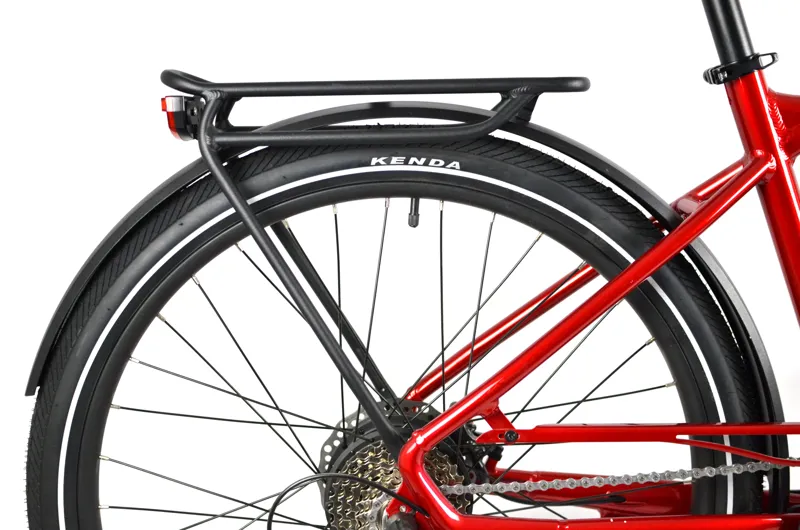 Nearly New 2021 Wisper Wayfarer H9 Hub Crossbar City Electric Bike 18 inch - Red-11