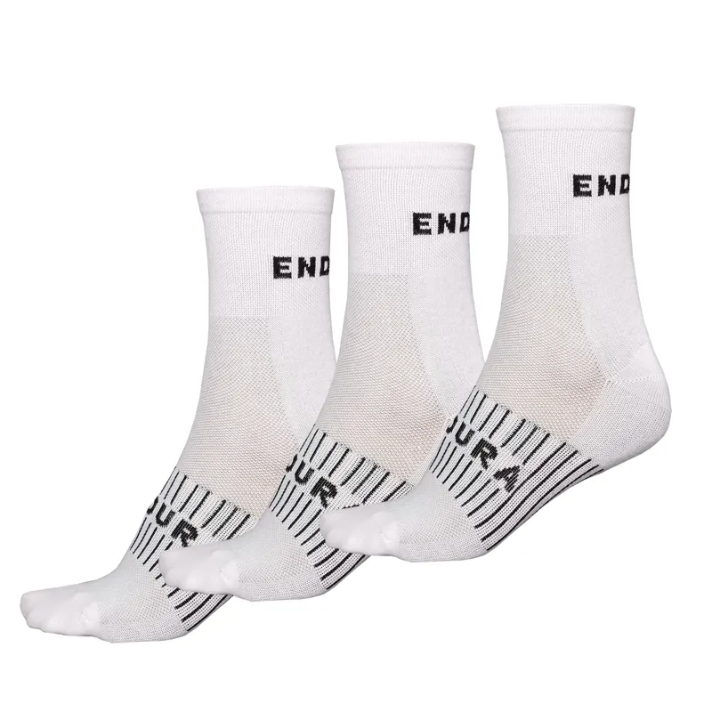 Endura Triple Pack Coolmax Race Socks - White