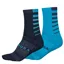 Endura Coolmax Stripe Socks Twin Pack - Electric Blue