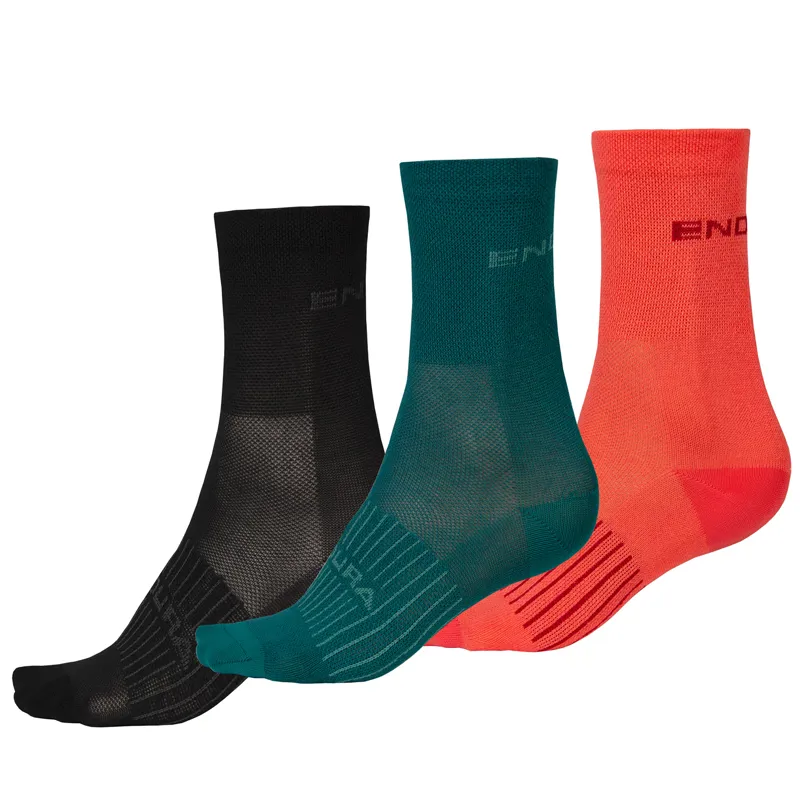 Endura Coolmax Women's Race Socks Triple Pack Black One Size