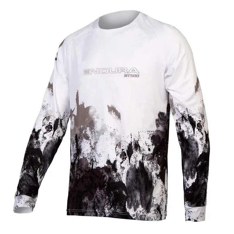 Endura MT500 Ink Long Sleeve MTB Jersey LTD - White/Black