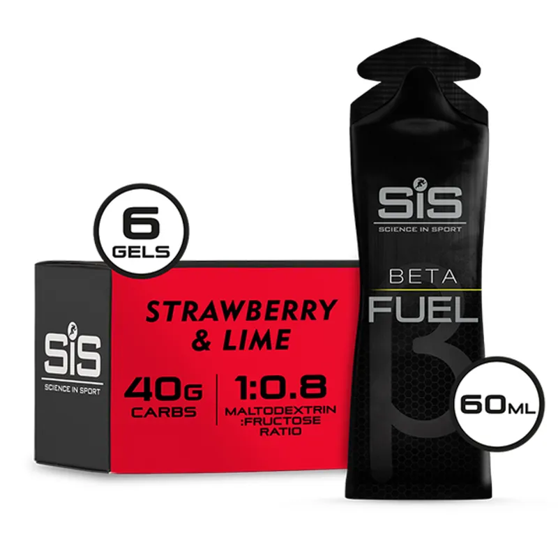 SIS Beta Fuel Energy Gel Box of 6 X 60ml Gels - Strawberry/Lime
