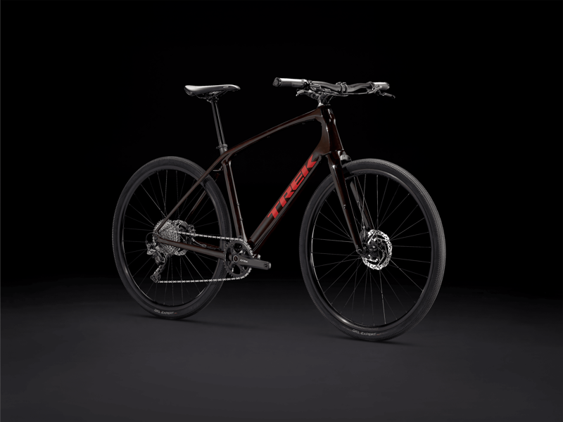 Trek FX Sport 5 2024 Hybrid Bike - Red Carbon Smoke-1