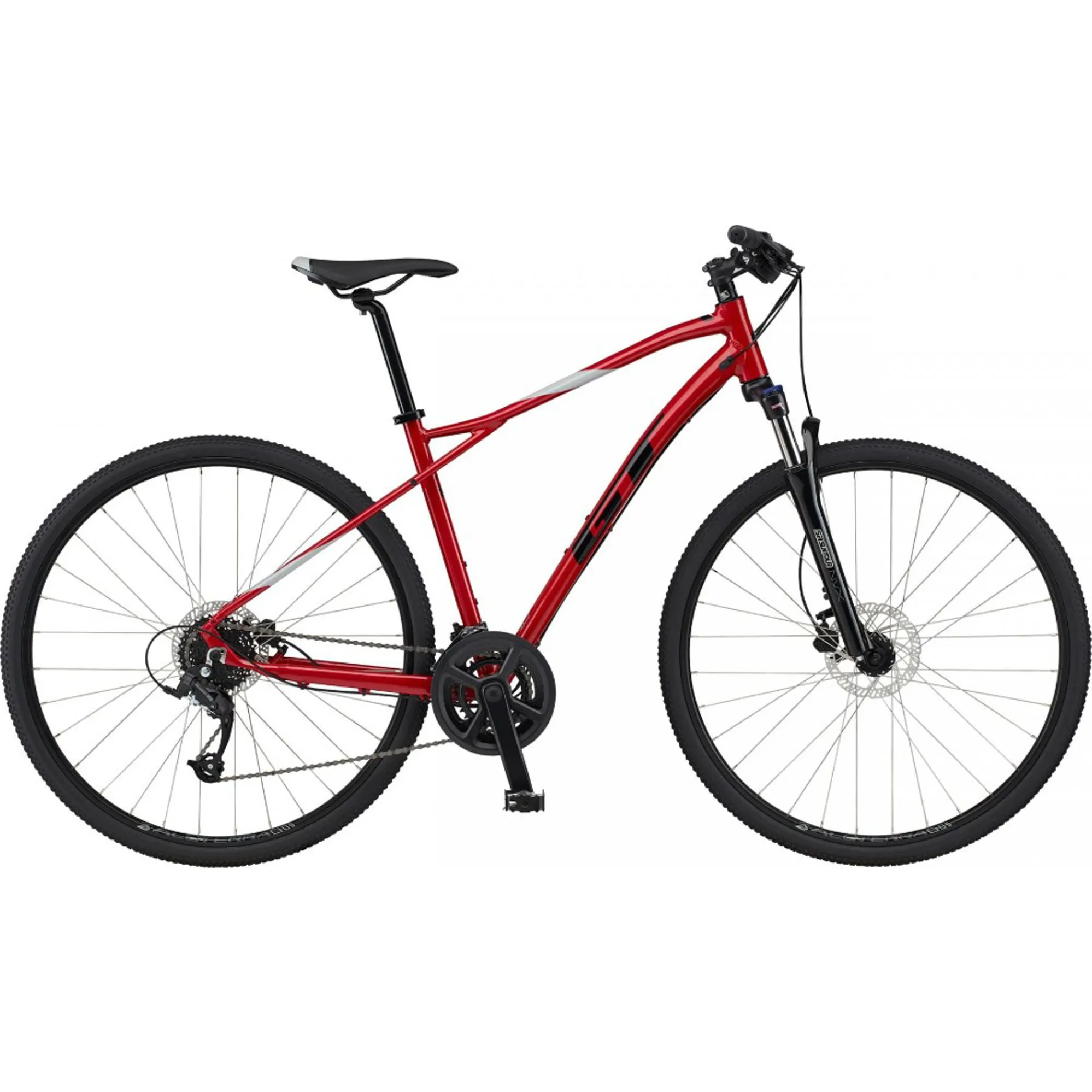 GT Transeo Elite 2024 Hybrid Bike Red - Main Image